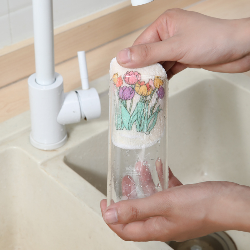 ฟองน้ำล้างจานเยื่อไม้ไผ่-ฟองน้ำทำความสะอาด-ฟองน้ำ-ใยขัด-ฟองน้ำล้างจาน-1-ชิ้น-คละลาย