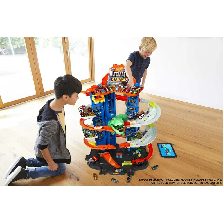 นำเข้า-ใหม่-hot-wheels-toy-car-track-set-city-ultimate-garage-moving-t-rex-dinosaur-ราคา-9-900-บาท