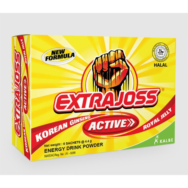EXTRA JOSS Active - Boisson Énergisante En Poudre 10 Sachets - Ginseng & Gelée Royale