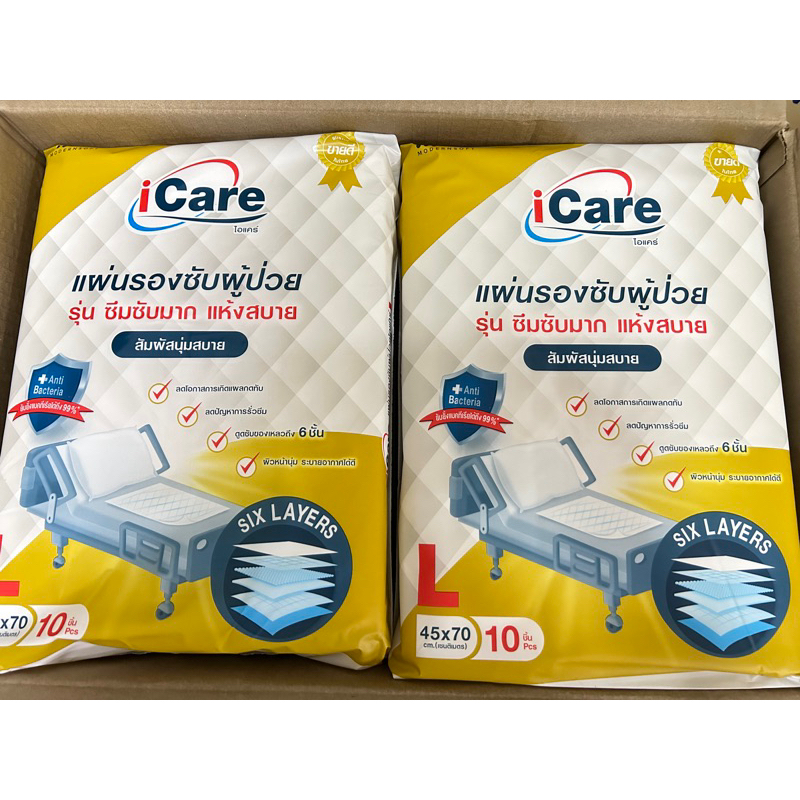 ยกลัง-icare-ไอแคร์-แผ่นรองฉี่-l-แผ่นรองซับ-แผ่นรองปัสสาวะผู้ป่วย-แผ่นรองปัสสวะ-ผู้ใหญ่-แผ่นรองซึมซับ-แผ่นรองฉี่สัตว์