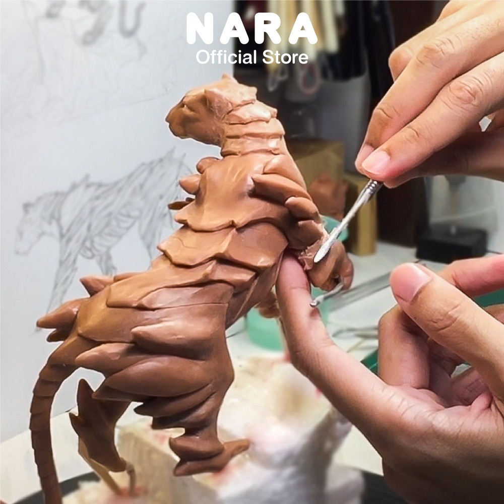 nara-sculpture-clay-ดินน้ำมันปั้นประติมากรรม-ชนิดแข็งปานกลาง-ขนาด-2lb-908-กรัม-ดินปั้นประติมากรรม