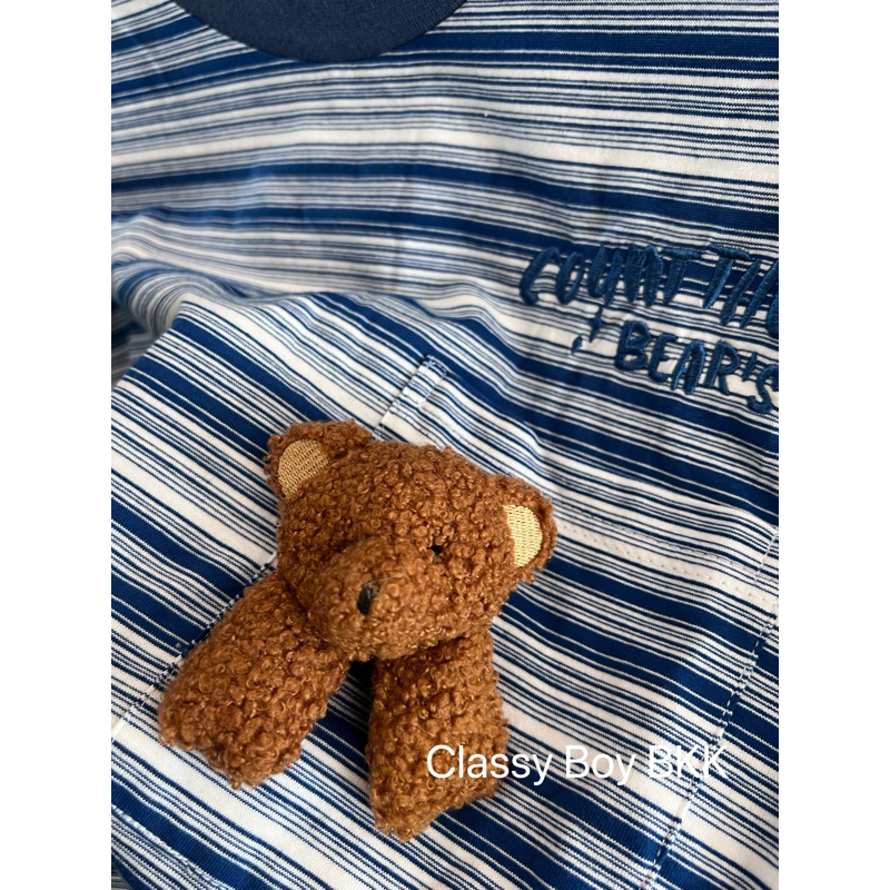 เสื้อยืดเกาหลีพร้อมเข็มกลัดน้องหมี-premium-t-shirt-cute-bear