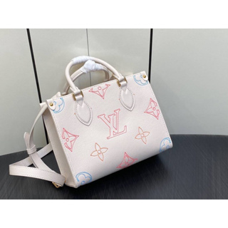 กระเป๋าสะพายข้างผู้หญิง #lvONTHEGO//PM BAG พร้อมส่ง เนื้องานสวยหนังสวยอะไหล่สวยมาก