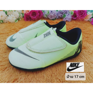 [ป้าย 17 cm] รองเท้าเด็ก Nike เขียวนีออน สวมง่าย ใส่สบาย