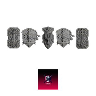 Grimdark scifi miniatures parts Shields03