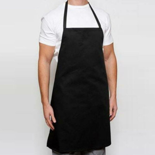 ขายร้อน ผ้ากันเปื้อนครัว ผ้ากันเปื้อนสีดำ 2 กระเป๋าใหญ่ ห้องครัวทำอาหารร้านอาหารคาเฟ่ ผ้ากันเปื้อนทำงาน