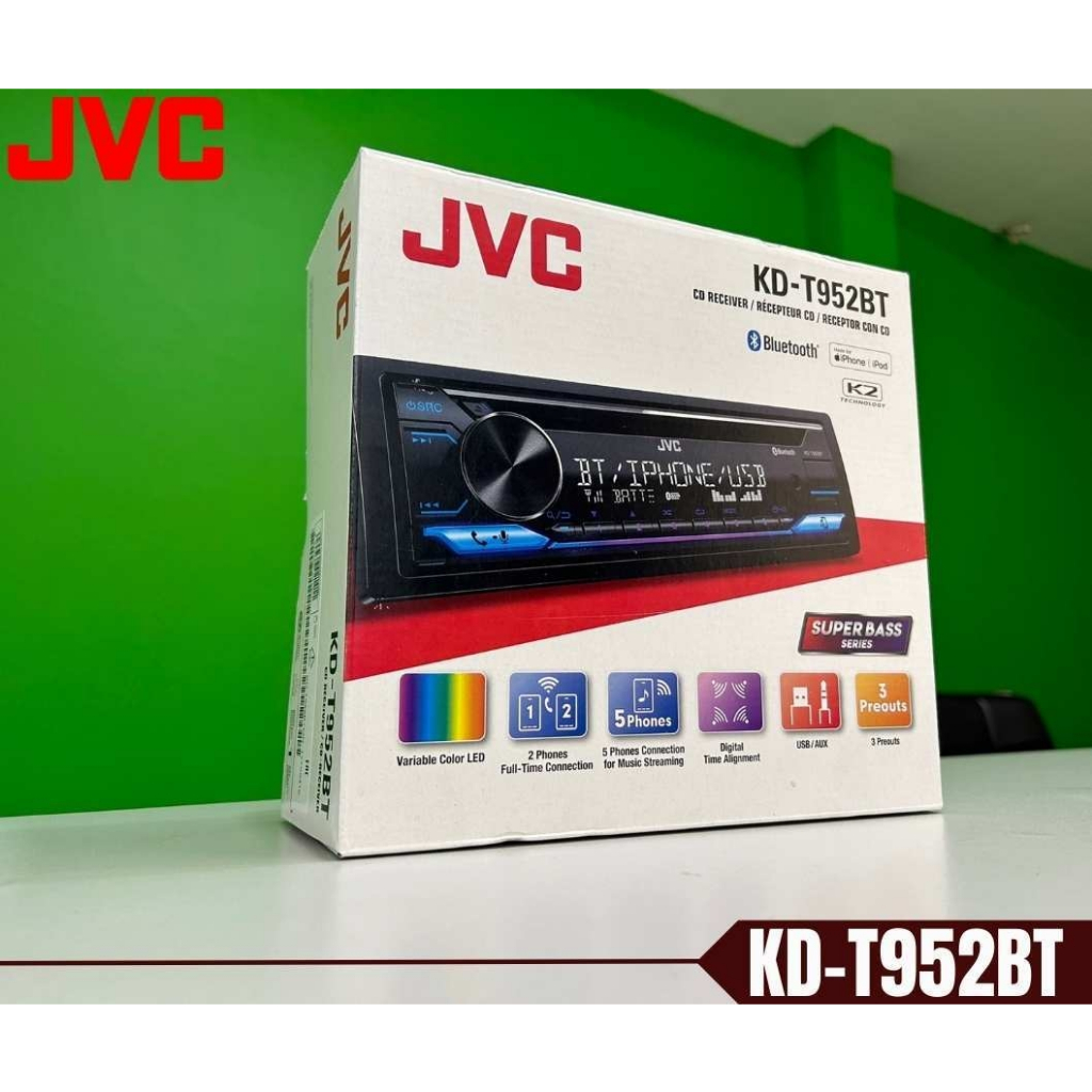 jvc-รุ่น-kd-t952bt-วิทยุเครื่องเสียงติดรถยนต์-ขนาด1din-ของเเท้-เสียงดี-เล่น-บลูทูธ-ยูเอสบี-mp3-usb-bluetooth