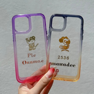 เคสขอบทูโทนเรซิ่นตัวการ์ตูนใส่ชื่อ (ไม่เกิน 10 ตัว) ระบุลาย ชื่อ สีเคส ในหมายเหตุ