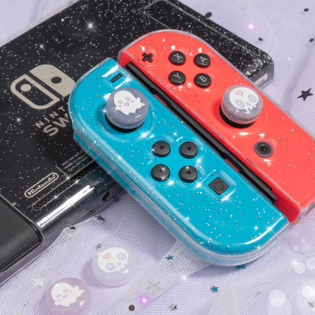 akitomo-ครอบปุ่มจุกยาง-analog-nintendo-switch-oled-lite-joycon-ลาย-ghost-skull-thumbgrips-ครอมปุ่มจอย-switch