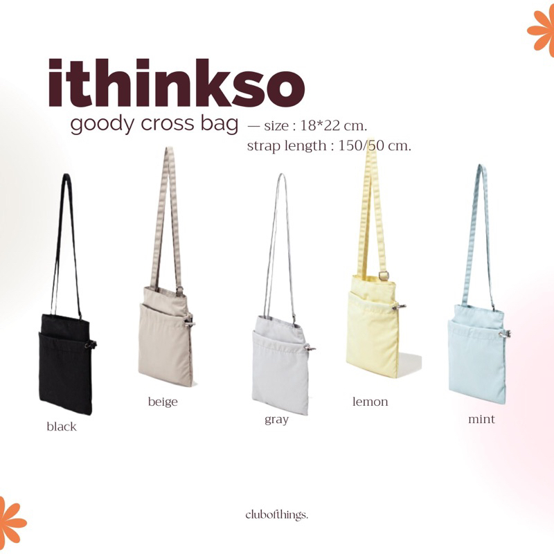 pre-order-ithinkso-goody-cross-bag-5-สี-ซื้อก่อนผ่อนทีหลัง