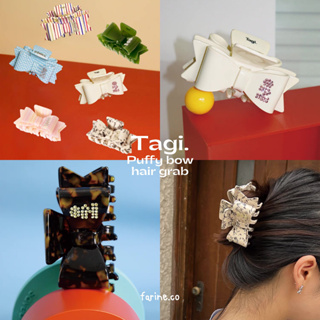 (PRE-ORDER) Tagi. Puffy bow hair grab (มี 8 สี)