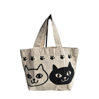 Neko no nekomanju mini tote bag กระเป๋าผ้าแคนวาส ลายแมวญี่ปุ่น