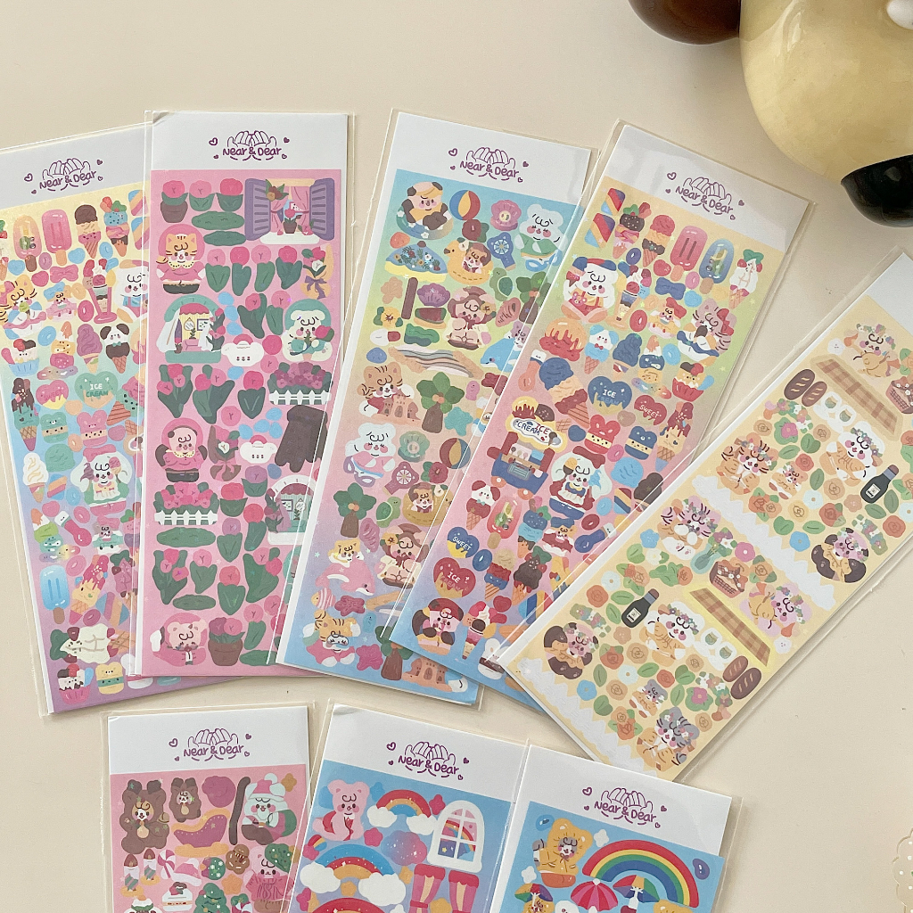 พร้อมส่ง-สติ๊กเกอร์-ตกแต่งเฟรมการ์ด-รูปโพลารอยด์-3นิ้ว-เกาหลี-diy-ลายน่ารัก
