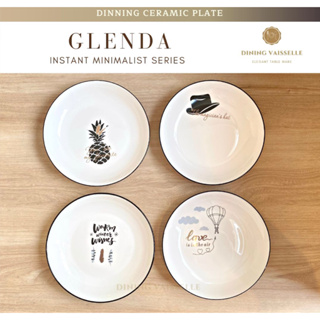 จานลวดลายน่ารัก สวยงาม สไตล์มินิมอล Glenda Minimalist Plate