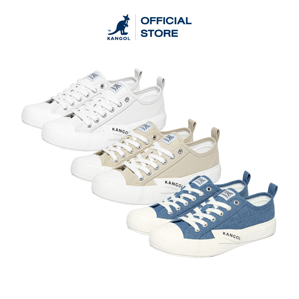 KANGOL Sneakers unisex, รองเท้าผ้าใบ รุ่น S Logo สีน้ำเงิน,ขาว,ครีม ...