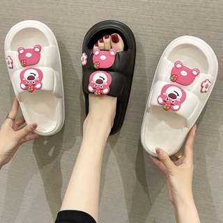 พร้อมส่ง (LT-PinkBear) รองเท้าแตะ แฟชั่นเกาหลี หมีน่ารัก รองเท้าแตะผู้หญิง กันลื่น มี 2 สี TTH002