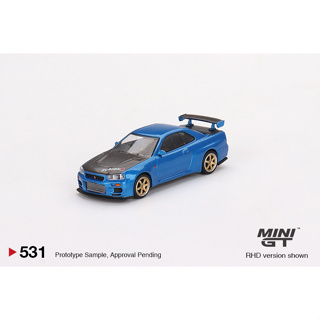 MiniGT No. 531-R Nissan Skyline GT-R (R34) Top Secret Bayside Blue