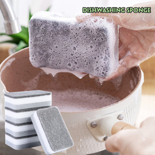 ฟองน้ำล้างจาน แปรงล้างจานในครัว ขัดหม้อ​ สำหรับล้างจาน​ ฟองน้ำทำความสะอาด ฟองน้ําสามชั้น ไม่ทำลายเคลือบผิว J089 ฟองน้ำ