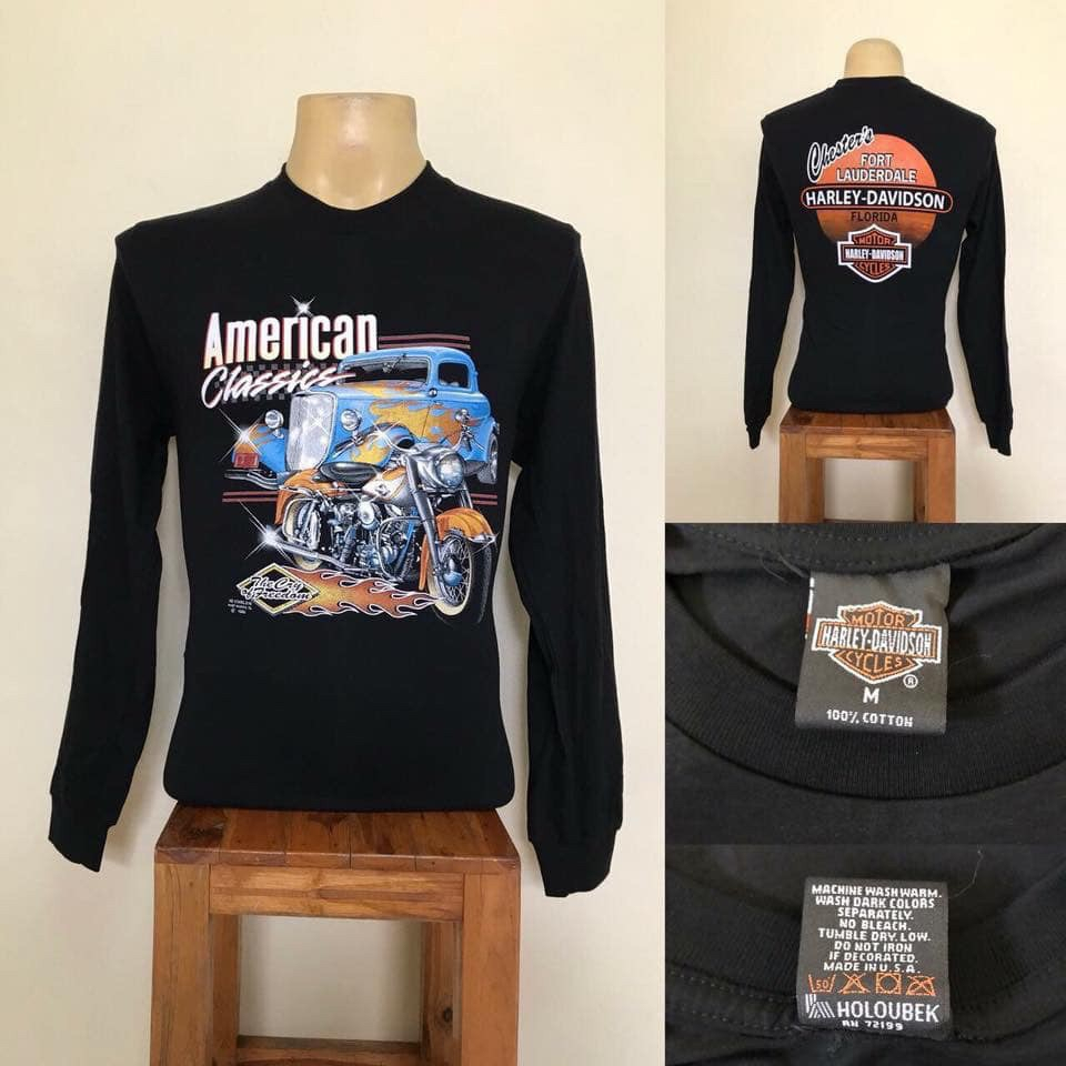 เสื้อแขนยาวฮาเลย์-harley-davidson-ป้ายฮาเลย์-ผ้าcotton-ลายที่-l025-l036