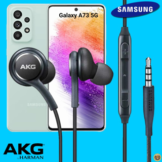 หูฟัง สมอลทอล์ค Samsung แท้ 3.5 mm Aux In-Ear ซัมซุง A73 และทุกรุ่น อินเอียร์ สายผ้าถัก เสียงดีเบสหนัก ควบคุมระดับเสียง