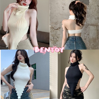 Bentoy(60119) เสื้อครอปแขนกุด สุดน่ารัก เกาหลี เซ็กซี่