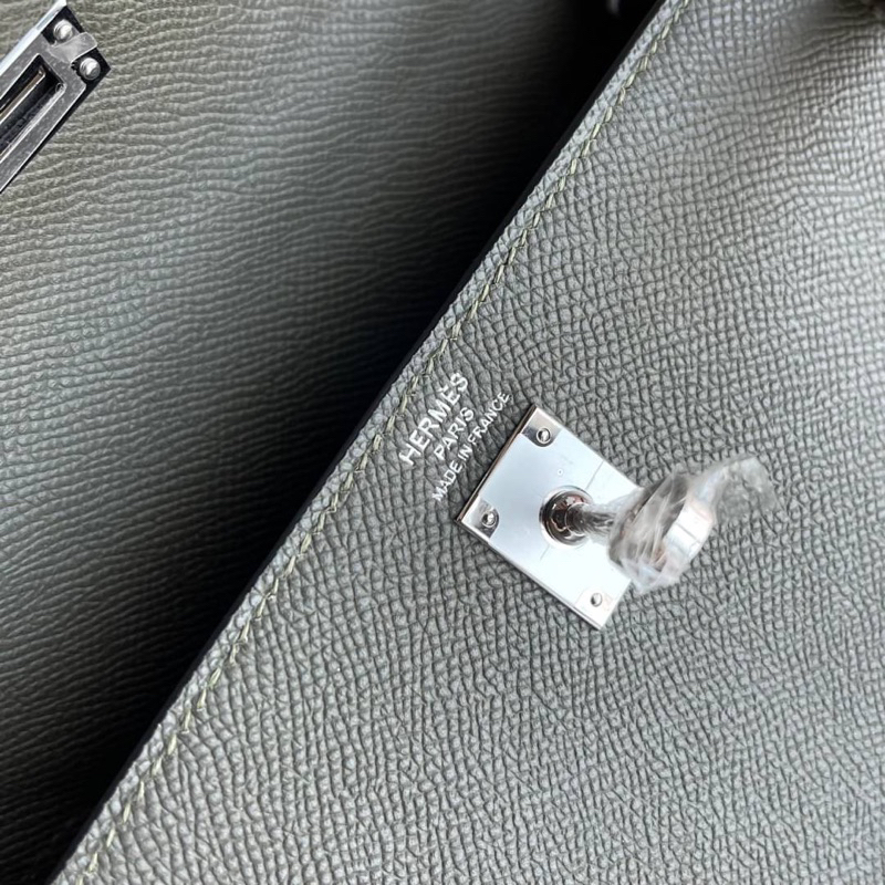 กระเป๋าแบรนด์เนม25vert-de-gris-color-epsom-leather-silver-hardware-full-handmade