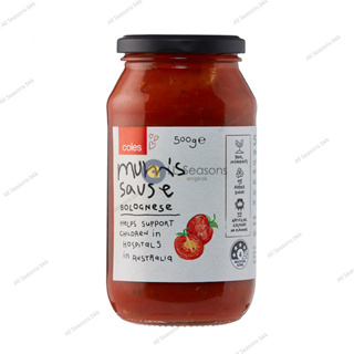 Coles ซอสมะเขือเทศ Mums Sauce Bolognese ขนาด 500g. BBE 01/Jul/2024