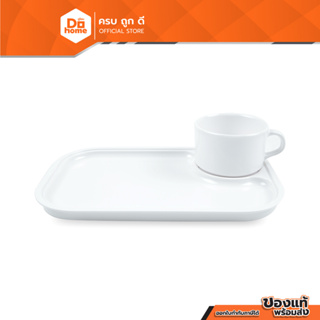 Dohome ชุดอาหารว่าง พร้อมถ้วยกาแฟ รุ่น CT7001-10 สีขาว |ZWF|