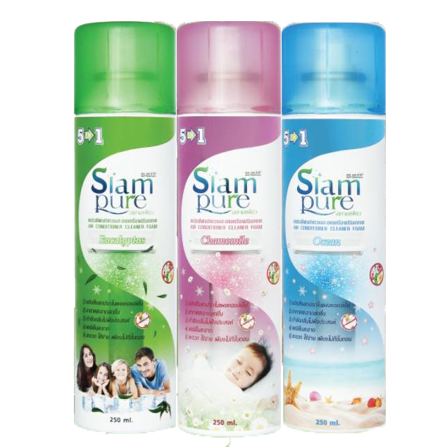 SIAM PURE สเปรย์โฟมล้างแอร์ด้วยตนเอง มี 3 กลิ่นให้เลือก (250 ml ...
