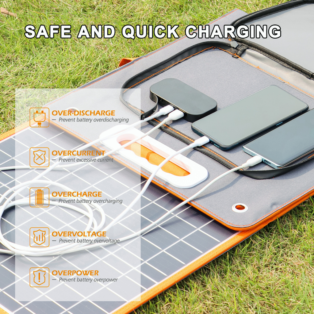 flashfish-แผงโซล่าเซลล์-100w-solar-panel-mono-solar-power-แผงโมโน-camping-powerbank-โซล่าเซลล์-portable-solar-cell-kit