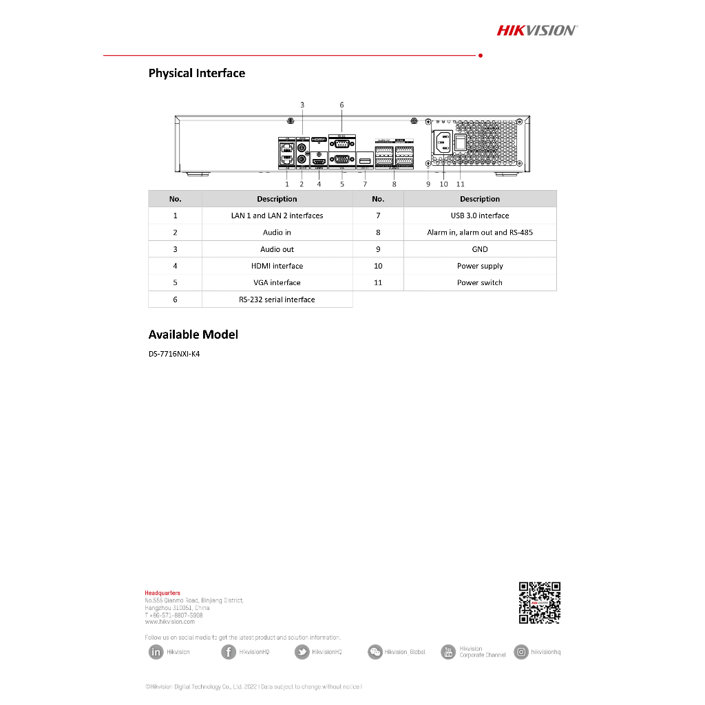 hikvision-เครื่องบันทึกภาพ-16ช่อง-กล้องวงจรปิด-รุ่น-ds-7716nxi-k4-hikvision-acusense-nvr-16ช่อง-4sata-แบบไม่มีpoe