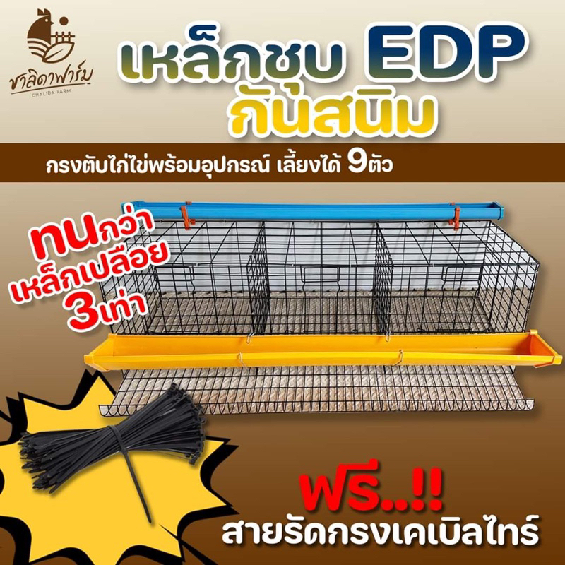 กรงตับไก่ไข่-เหล็กชุบ-edp-สีดำกันสนิม-พร้อมรางน้ำ-รางอาหาร-ใส่ไก่ได้9ตัว-กรงไก่-กรงไก่ไข่-กรงตับ-กงตับ