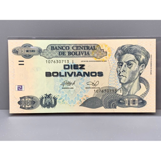 ธนบัตรรุ่นเก่าของประเทศโบลิเวีย ชนิด10Bolivianos ปี1986 UNC