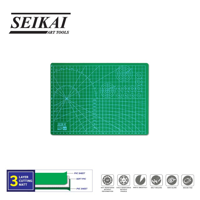 seikai-แผ่นยางรองตัด-a4-และ-a3-cutting-mat-แผ่นรองตัด