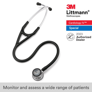 3M Littmann Cardiology IV Stethoscope, 27 inch, #6177 (Black Tube, Mirror-Finish Chestpiece, Stainless Stem and Eartube)