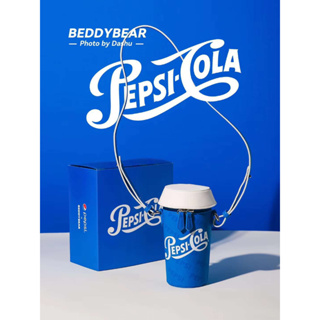 BeddyBearXPepsi  กระติกน้ำสูญญากาศฝาปากดื่ม เก็บอุณหภูมิ ร้อน/เย็น พร้อมกระเป๋าสะพายหนัง BBA009BPS-007 370 ml.