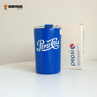 BeddyBearXPepsi แก้วน้ำสูญญากาศแสตนเลส เก็บอุณหภูมิ ร้อน/เย็น ใช้งานได้ 2 แบบ ยกดื่มหรือ หลอดดูด BBA011PS-007 430 ml.