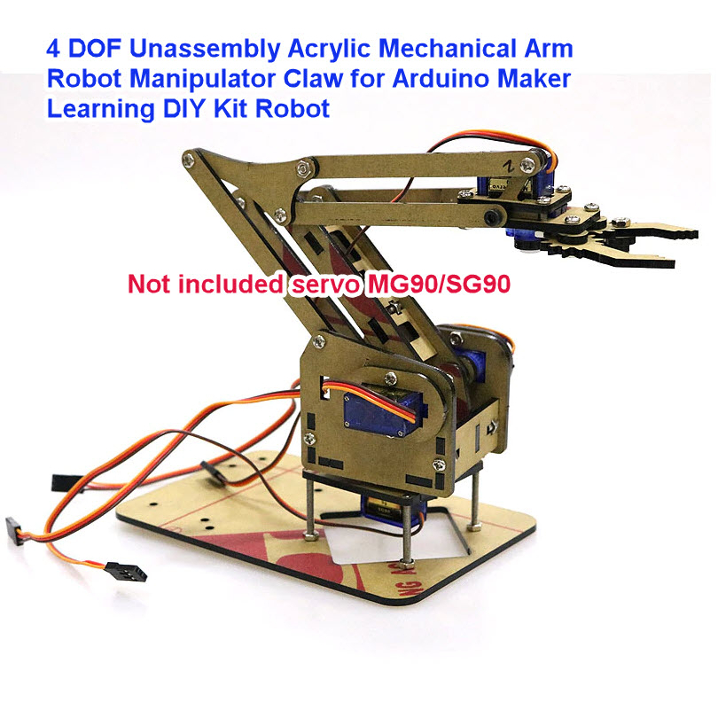 4 DOF Unassembly Acrylic Mechanical Arm Robot Manipulator Claw for ...