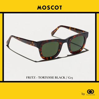 MOSCOT แว่นกันแดด มอสคอต รุ่น FRITZ สีกรอบ TORTOISE BLACK สีเลนส์ G15 ไซซ์ 44 ของแท้ มีประกัน