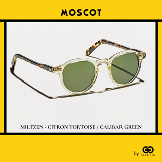 MOSCOT แว่นกันแดด มอสคอต รุ่น MILTZEN สีกรอบ CITRON TORTOISE สีเลนส์ CALIBAR GREEN ไซซ์ 49 ของแท้ มีประกัน