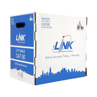 LINK สายแลน CAT5E  ยาว 305เมตร (ภายในอาคาร) รุ่น US-9015 LSZH สีขาว ของแท้ 100%