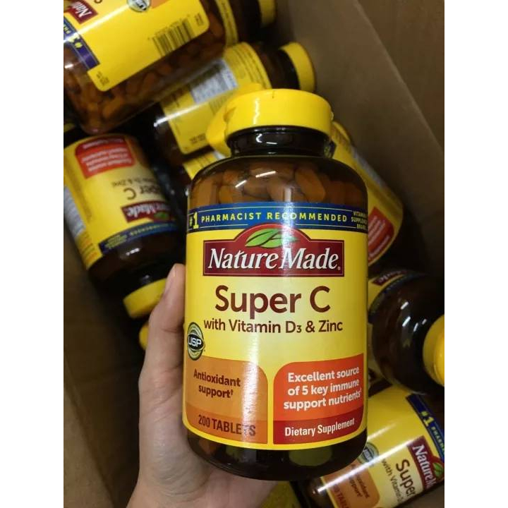 Nature made super c with vitamin d3 and zinc 200 Tablets Shopee Thailand