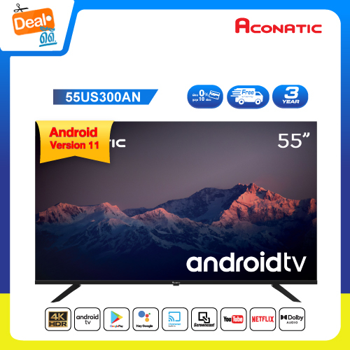 ภาพหน้าปกสินค้าAconatic LED Android TV 11.0 4K UHD แอลอีดี แอนดรอย ทีวี ขนาด 55 นิ้ว รุ่น 55US300AN (รับประกัน 3 ปี)