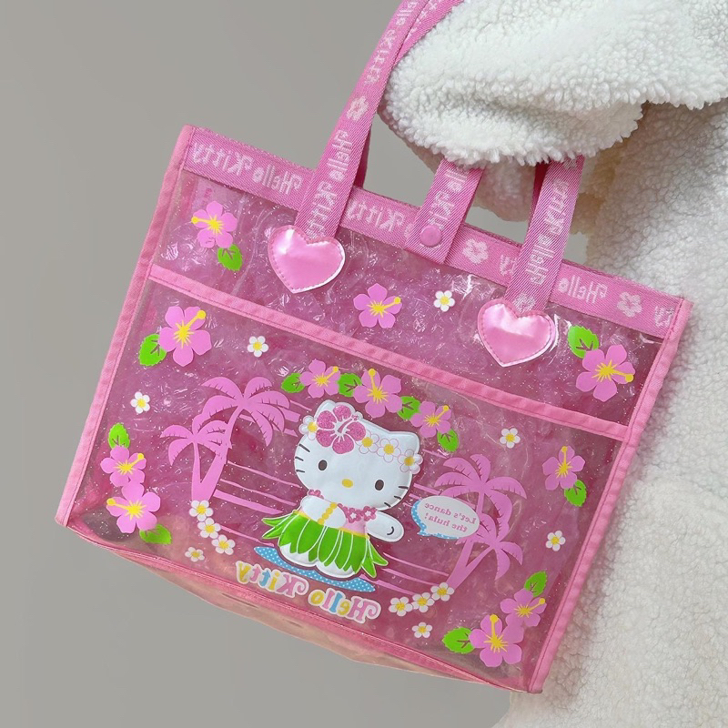 Hello Kitty Hawaii Glitter Plastic Bag Old Sanrio 2006