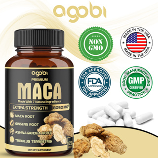 Maca Root Capsules with Ashwagandha, Ginseng, Tribulus Equiv. 8050 mg - พลังงานธรรมชาติ, ประสิทธิภาพ &amp; สนับสนุนอารมณ์