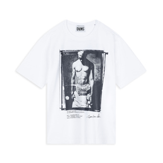 DAVIE JONES เสื้อยืดโอเวอร์ไซส์ พิมพ์ลาย สีขาว Graphic Print Oversize T-Shirt in white WA0126WH