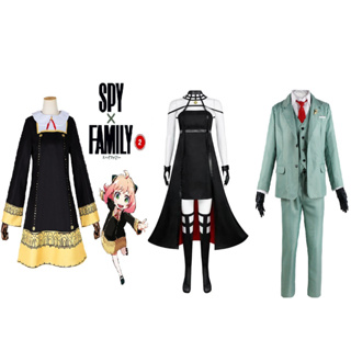 Anime Spy X ครอบครัว คอสเพลย์ Anya Dress Yor เซ็กซี่สีดำกระโปรง Loid Forge เครื่องแต่งกายวิกผมเต็มชุดฮาโลวีนปาร์ตี้