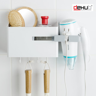 DeHUB ชั้นวางติดผนัง ชั้นวางของในห้องน้ำ ไม่ต้องเจาะ (Vacuum Pad Hair Accessories Organizer 220)