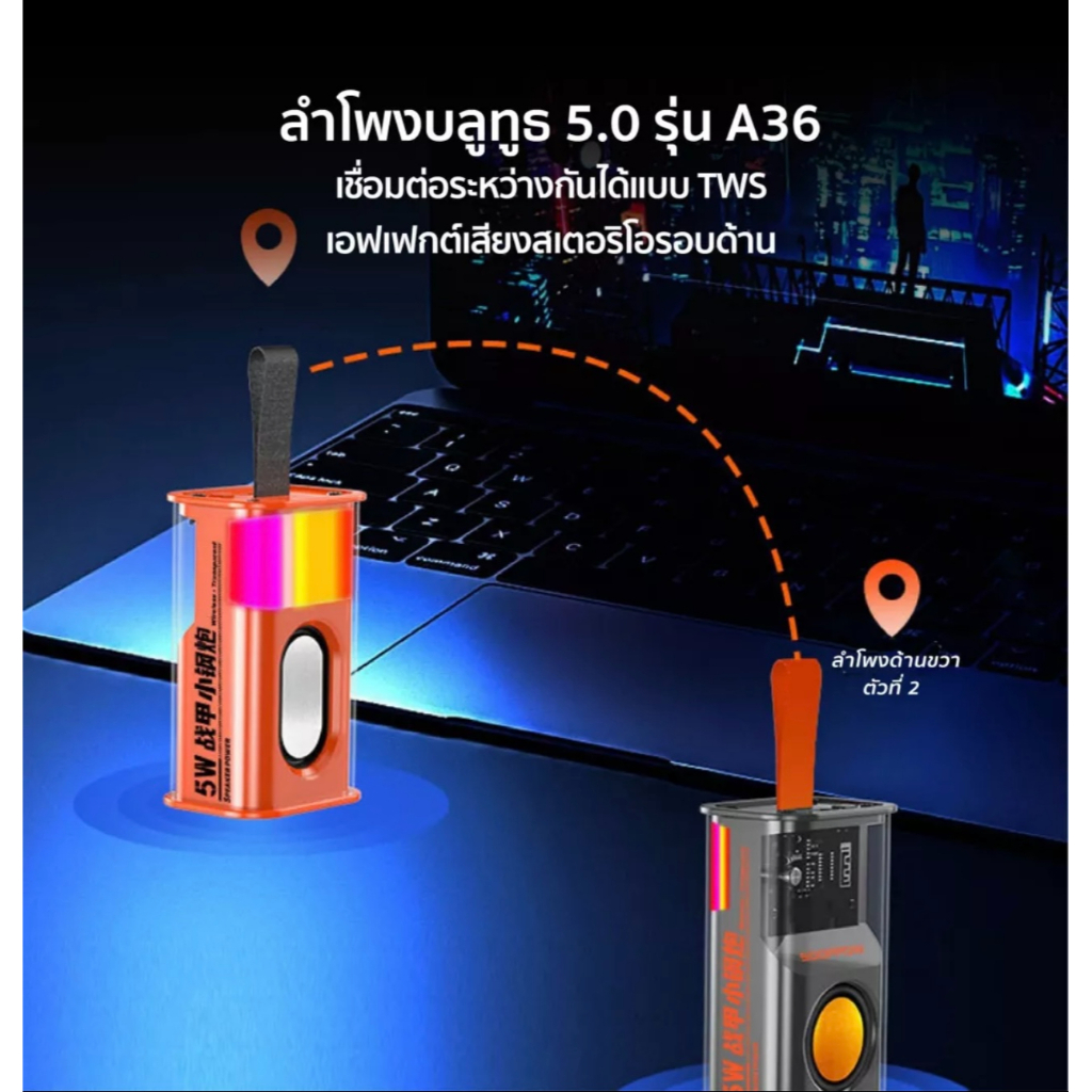 ลำโพงบลูทูธไร้สาย-ลำโพงแบบพกพา-5w-เสียง3d-wireless-bluetooth-speaker-ลำโพงไร้สาย-ลำโพง