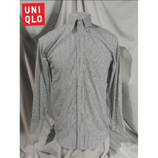 UNIQLO Brand_2nd hand เสื้อเชิ้ตแขนยาวลายตาราง ผ้าฝ้าย​ ​💯%/ Size M/ Made in China 🇨🇳/ แท้มือสองกระสอบนำเข้า​